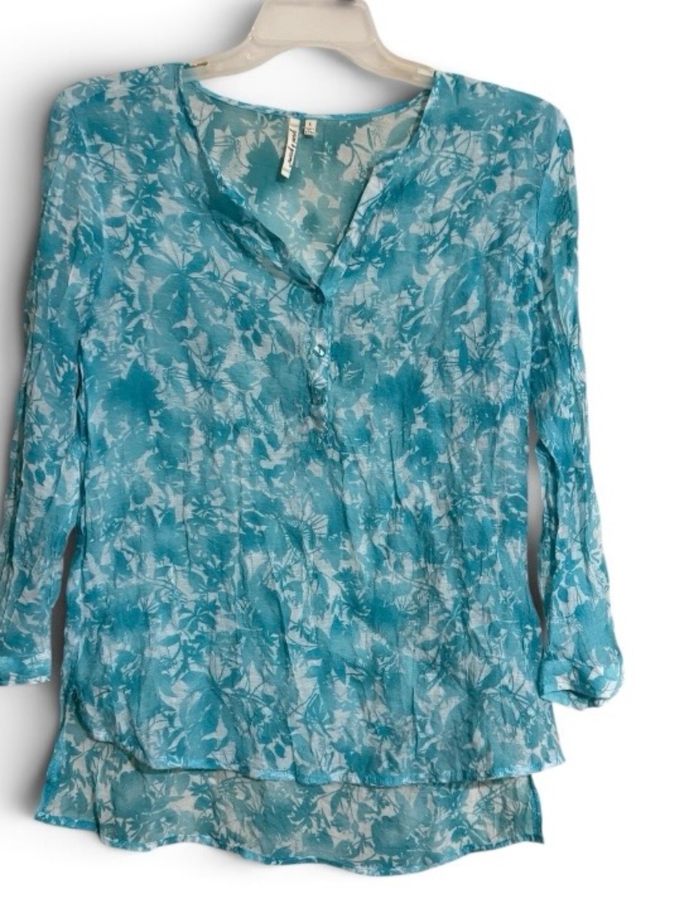 Grand & Greene  ~ Women’s  ~ Top ~ Large  ~ Blouse  ~ Blue ~ Floral